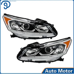 Faros faros con LED DRL para Honda Accord EX/EX-L/Sport Sedán 16-17 diestro y derecho - Imagen 1 de 13