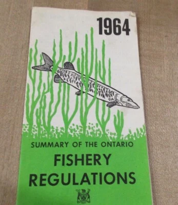 Folleto de licencia vintage de las regulaciones de pesca con pesca residente de Ontario 1964 (r) Foto 1 de 2