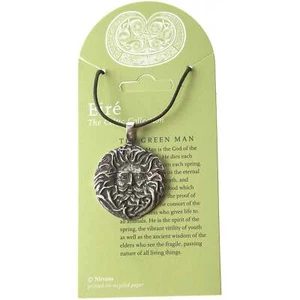 Sacred Essence Green Man 30mm Pendant Necklace - Pewter Forest Guardian Design - Picture 1 of 1