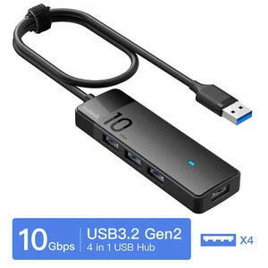 USB A Hub 4-Port Ultra-Slim Data Adapter Splitter USB 3.2 10Gbps Mac Windows pro - Picture 1 of 8