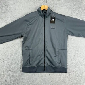Under Armour Men Sportstyle Tricot Jacket Large Grey Full Zip Performance NEW - Picture 1 of 10