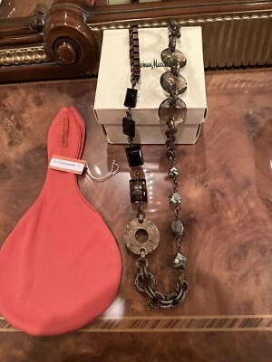 Collar largo de bronce ágata negra pirita topacio ahumado Stephen Dweck  Foto 1 de 4