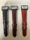 NEW CONDOR 087R PADDED CROCOGRAIN LEATHER  WATCH STRAP WITH FREE SPRING BARS