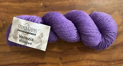 Cascade VENEZIA Yarn LADY VIOLET #107 Purple Merino Wool Silk Blend 3.5 oz. - Image 1 of 4