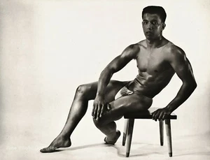 1950s BRUCE BELLAS Of L.A. Vintage Male Nude Bodybuilder Photo Engraving 11X14 - Picture 1 of 1