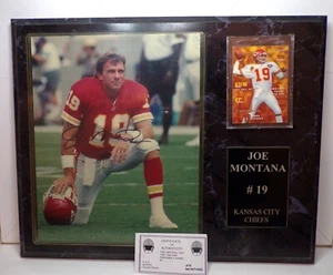 Joe Montana Autograph Plaque Kansas City Chiefs HOF COA - Picture 1 of 3