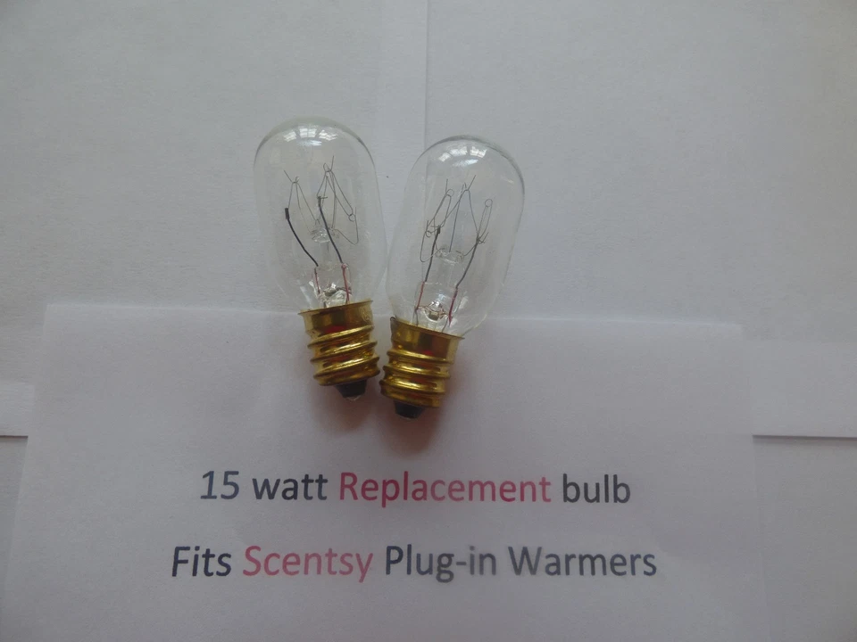 SATCO 2 TWO replacement 15 watt Light Bulbs Fits PLUG-IN Scentsy Warmers FREE SHIP!