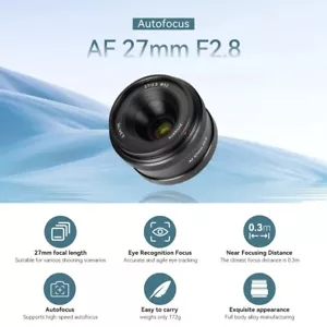 7Artisans 27mm F2.8 APS-C Auto Focus Lens for Fujifilm Fuji X-H/X-T/X-A Mount - Picture 1 of 5