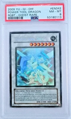 Yugioh PSA 8 NM-MT 2009 Power Tool Dragon RGBT-EN042 Ghost Rare - Image 1 of 2