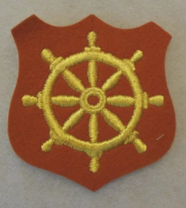 WWII VARIANT US ARMY PORT OF EMBARKATION EMB ON FELT THIN SPOKES TO WHEEL - Picture 1 of 2