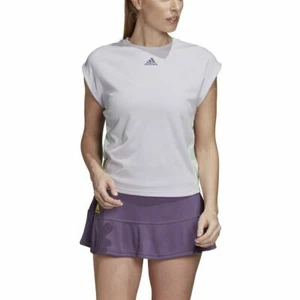 NWT Adidas Ladies Large Heat.RDY Tennis T-Shirt FK0758 lavender purple green NEW - Picture 1 of 7