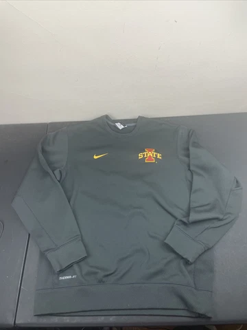 Nike Therma Fit Sweatshirt Iowa State NCAA Mens Large Grey Pullover A3 Cover