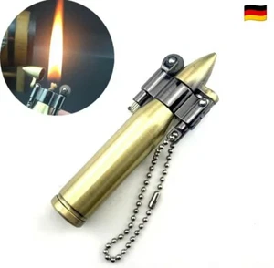 Feuerzeug Benzin Patrone Kugel Hülse Bullet Retro Lighter Outdoor Überleben Key  - Bild 1 von 5