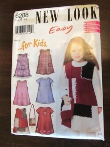 NEW LOOK #6208 Easy Size 3-8 Girl 4 Dresses & Purse NEW UNUSED UNCUT Eng Frn Spn - Picture 1 of 2