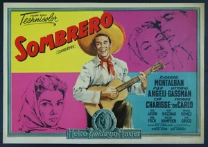 fotobusta pittorica film SOMBRERO R.Montalban A.M.Pierangeli V.Gassman 1953 - Foto 1 di 1