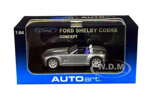 FORD SHELBY COBRA CONCEPT SILVER MET. 1/64 DIECAST MODEL CAR BY AUTOART 20541 - Picture 1 of 1