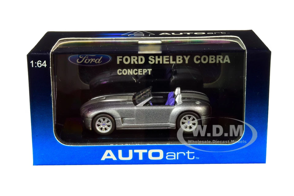 FORD SHELBY COBRA CONCEPT SILVER MET. 1/64 MODEL CAR BY AUTOART 20541 - Image 1 of 1