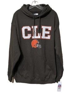 Neu mit Etikett Cleveland Browns Hoodie Sweatshirt braun LS Logo NFL Football Herren Größe L - Bild 1 von 4