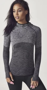 Sudadera con capucha Fabletics Avaline gris sin costuras negra XS 2-4 NUEVA CON ETIQUETAS - Imagen 1 de 4