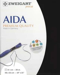 Zweigart Precut Aida extra fine 20 count Black 3326/720 - Picture 1 of 1