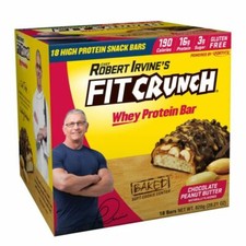 FitCrunch Snack Size 6-Layer Baked Chocolate Peanut Butter  Protein Bars by Robert Irvine - 18 Pieces