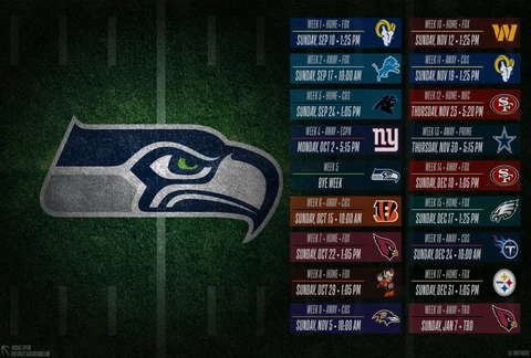 The Seattle Seahawks 2023 Regular Season Schedule Poster Multiple sizes Cover