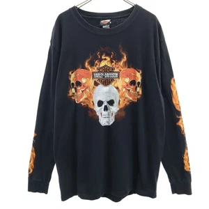 T-shirt manica lunga HARLEY DAVIDSON 00s teschio M nera Ron T uomo - Foto 1 di 10