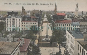 Savannah Georgia GA - BULL STREET FROM BAY STREET - handkolorierte Postkarte - Bild 1 von 2