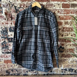 Carhartt Flannel Mens Medium Button Shirt long Sleeve Button Work Green gray - Picture 1 of 13