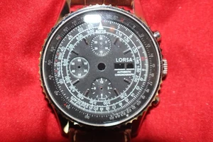 LORSA 7750 Chronograph Uhrengehäuse mit Zifferblatt und neuem Lederband - Bild 1 von 8