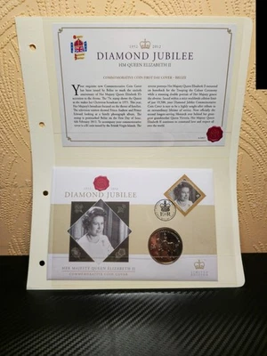 2012 QEII First Day Commemorative Cover $1 Diamond Jubilee Belize - Image 1 of 3