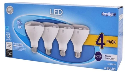 GE Daylight LED 65W Replacement Indoor Floodlight BR30 Light Bulbs (Pack of 4) - Image 1 of 3