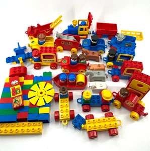 Vintage 1980s Lego DUPLO Mixed Lot Vehicles Figures Animals Blocks 100+ pcs - Picture 1 of 9