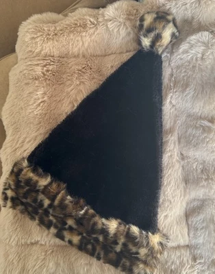 Sombrero negro leopardo de Navidad talla única vintage Foto 1 de 3