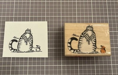 Резиновый штамп B Kliban для кошек собак на поводке резиновый Stampede A-107-D - Изображение 1 из 4