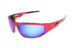 Occhiali da sole moto Icicles Bagger lenti a specchio con montatura rossa liscia - Foto 1 di 3