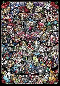 Puzzle Disney Disney/Pixar Heroine Collection Stained Glass World'S Smallest Jig - Picture 1 of 2