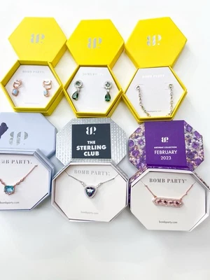 Bomb Party Earring And Necklace 6 Piece Lot Including Sterling Silver - Image 1 of 4