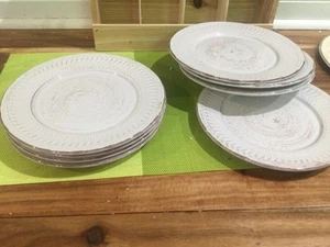 Home Essentials Ceramic 8.25' Country salad Plate Set  of 8 - Picture 1 of 9