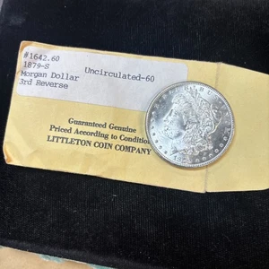 1879-S Morgan Silver Dollar 3RD Reverse BRILLIANT UNCIRCULATED Vintage Littleton - Picture 1 of 10