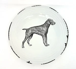 Ruff Behauen Jagdhund Große Steinzeug Platte 14,5" Zeiger Abgenutzt Rustikal - Bild 1 von 8