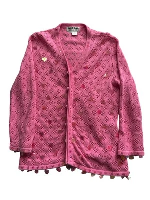 Jack B. Cárdigan Quick L De Colección Adornado Corazón San Valentín Rosa Lentejuelas De Colección Foto 1 de 4