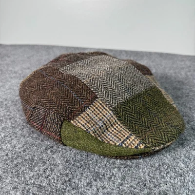 Chapéu xadrez Mucros Weavers irlandês boné plano masculino pequeno patchwork lã tweed Irlanda - Imagem 1 de 4