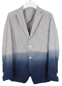 GANT Michael Bastian Blazer Men's (EU) 52 Dip Dye Blue Striped Single-Breasted - Picture 1 of 12