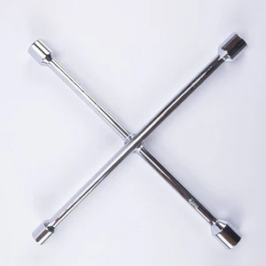 Silver Cross Wrench Metal Socket Wrench Portable Tire Wrench Car Repair Tool - Picture 1 of 6