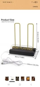 Now Playing Vinyl Record Stand, Light Up Wooden Acrylic Vinyl Record LED Display - Imagen 1 de 2