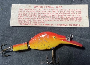 Vintage Hubbard Sparkle Tail Jointed Angelköder in Orange Gelb - Bild 1 von 3