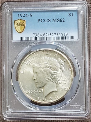 1924 S Peace Silver Dollar PCGS MS-62 - Image 1 of 4