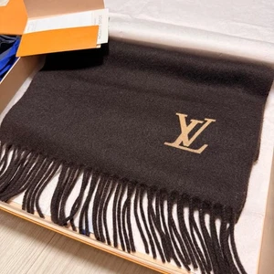 LV Luxus 100% Kaschmir Schal Muffler Braun Made in Italy aus Japan Brandneu - Bild 1 von 24