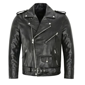 leather biker jacket men - Bild 1 von 5